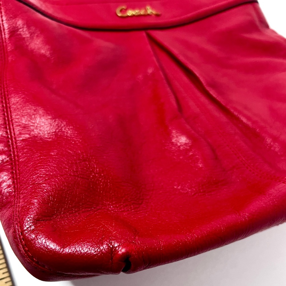 Coach Madison Maggie 41964 Red Leather Shoulder Bag Purse - Picture 4 of 14
